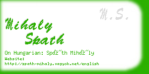 mihaly spath business card